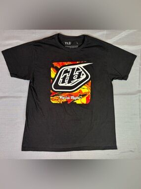 Troy Lee Designs TLD Graphic T Shirt Mens Large Black Moto BMX Racing Tee